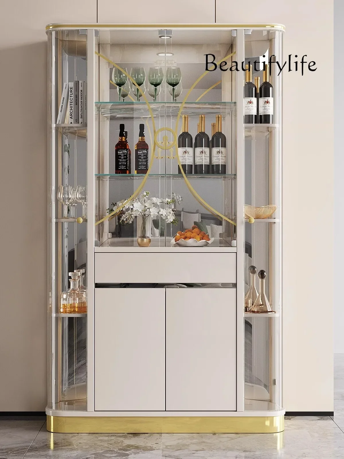 N Wine Cabinet Locker Home Standing Cabinet Living Room Wall Light Luxury Display Cabinet Made of Glass
N Wine Cabinet Locker Home Standing Cabinet Living Room Wall Light Luxury Display Cabinet Made of Glass