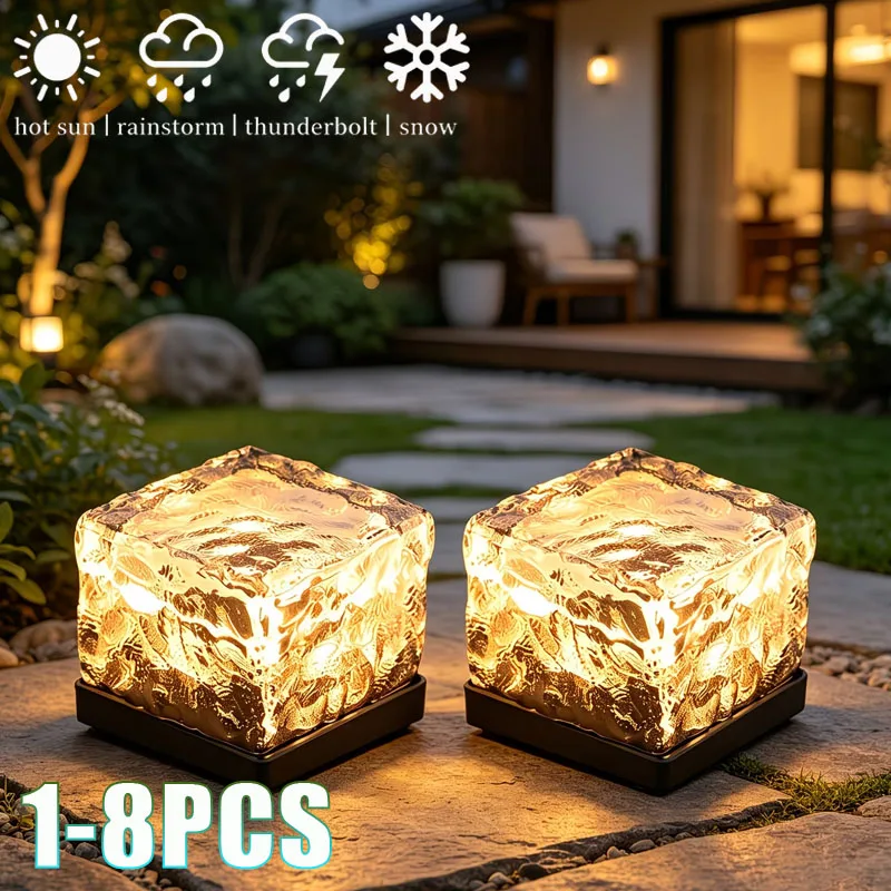 1-8PCS Solar Glass Brick Lights IP65 Waterproof LED Warm White Outdoor Landscape Walkway Light for Lawn Step Yard Home Decor
1-8PCS Solar Glass Brick Lights IP65 Waterproof LED Warm White Outdoor Landscape Walkway Light for Lawn Step Yard Home Decor