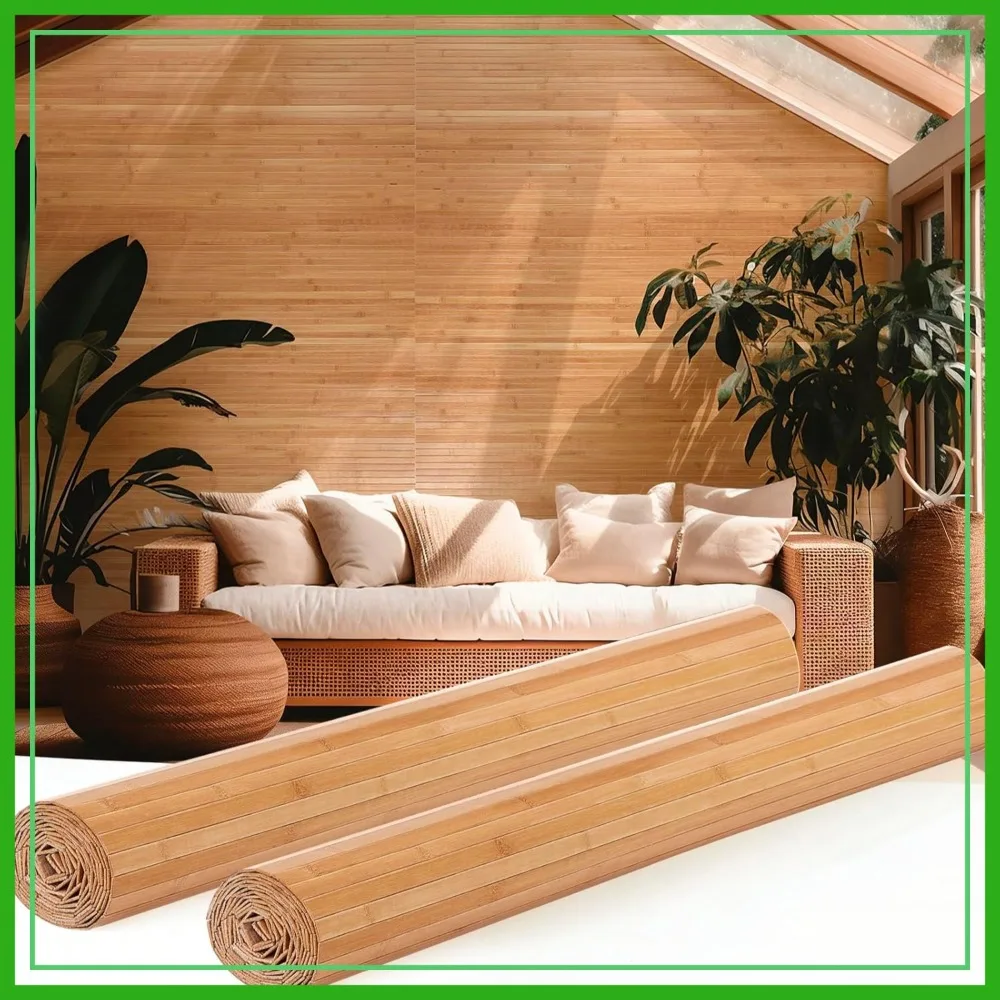 2 Pcs Natural Bamboo Wall Panel 36x96 Inch, Renewable Pole Wrap Fencing Wainscoting Room Divider for Interior Wall Decoration
2 Pcs Natural Bamboo Wall Panel 36x96 Inch, Renewable Pole Wrap Fencing Wainscoting Room Divider for Interior Wall Decoration