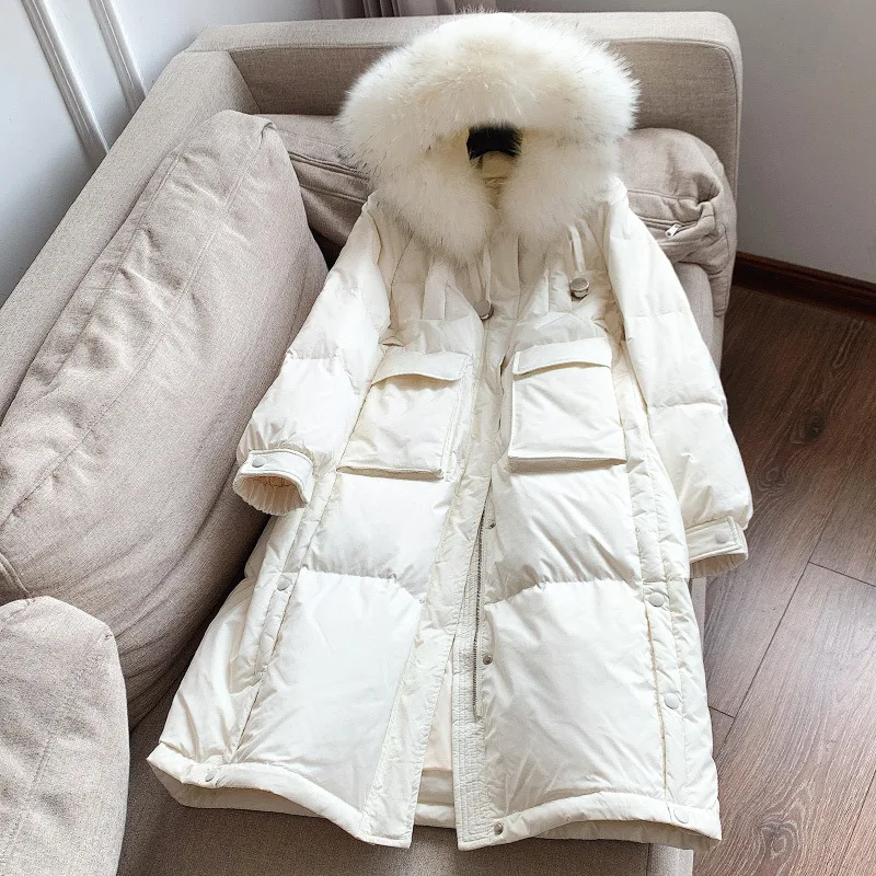 2024 Temperament Thickened Fur Collar Hooded Long Slimming Down Jacket For Women P1451
2024 Temperament Thickened Fur Collar Hooded Long Slimming Down Jacket For Women P1451