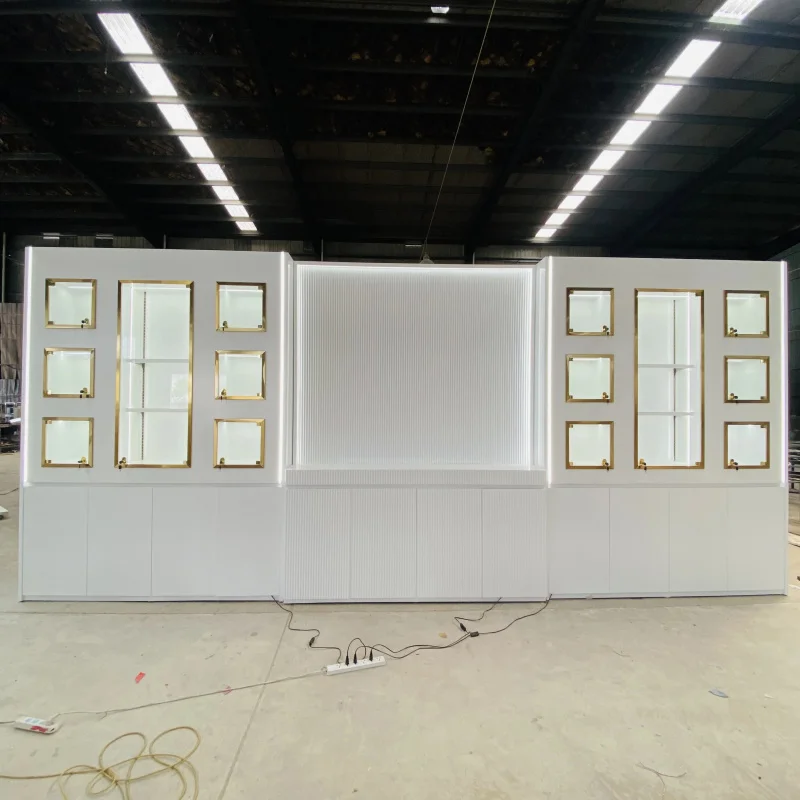 Customize.Light Luxury Style White Paint Display Cabinet with Glass Window Display Rack Jewelry/Boutique Wall Display Cabinet
Customize.Light Luxury Style White Paint Display Cabinet with Glass Window Display Rack Jewelry/Boutique Wall Display Cabinet