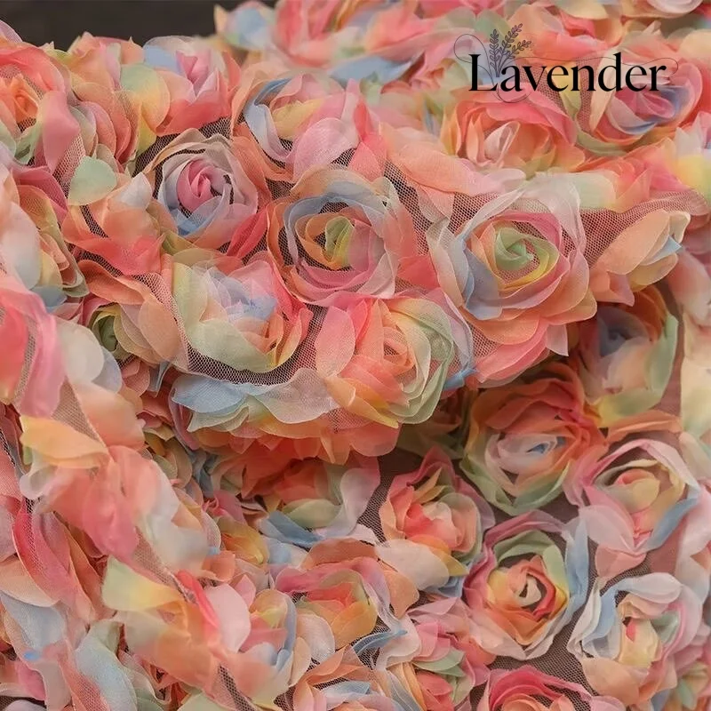 Rainbow Rose 3D Embroidery Tulle Gradient Flower Mesh Fabric Sewing Wedding Shoes Clothing Girls Dress diy Fabric
Rainbow Rose 3D Embroidery Tulle Gradient Flower Mesh Fabric Sewing Wedding Shoes Clothing Girls Dress diy Fabric