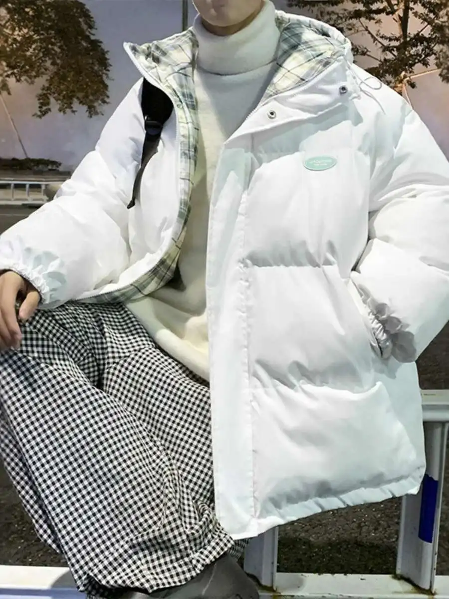 Men's Winter Thiened Double-Sided Wear Plaid Cotton Jaet Trendy Design Korean Sle Long Coat Casual Faion Outerwear
Men's Winter Thiened Double-Sided Wear Plaid Cotton Jaet Trendy Design Korean Sle Long Coat Casual Faion Outerwear