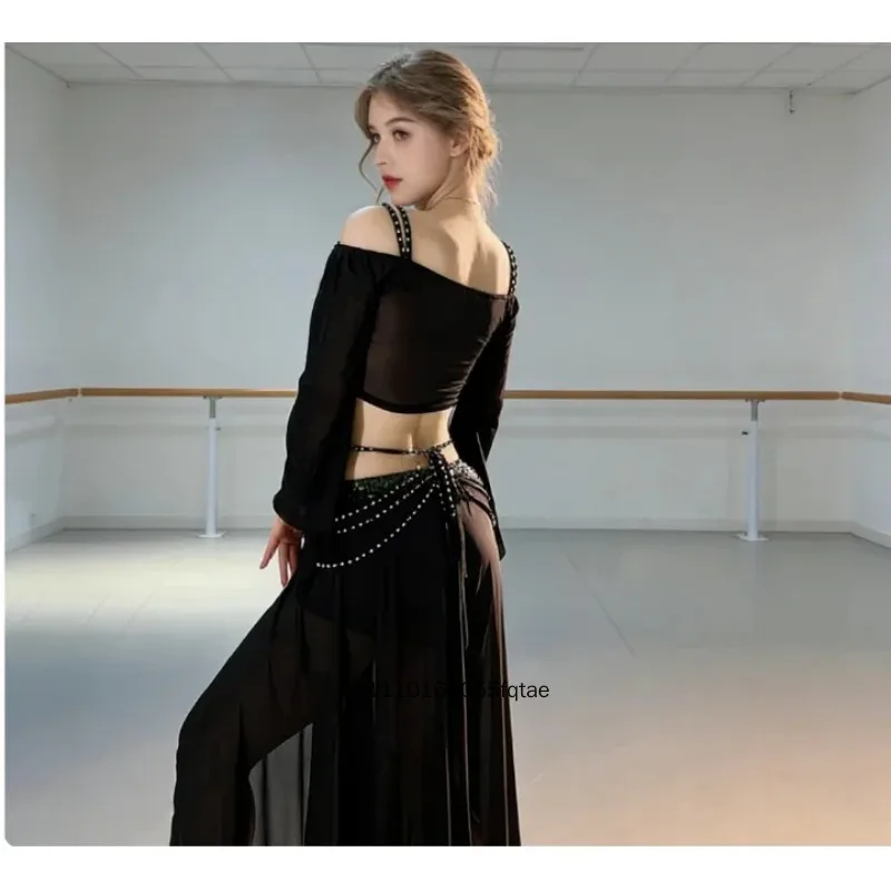 Women Belly Dance Costume Set Mesh Long Sleeve Top Gauze Long Skirt 2Pcs Oriental Belly Dancing Training Outfit Dance Wear
Women Belly Dance Costume Set Mesh Long Sleeve Top Gauze Long Skirt 2Pcs Oriental Belly Dancing Training Outfit Dance Wear