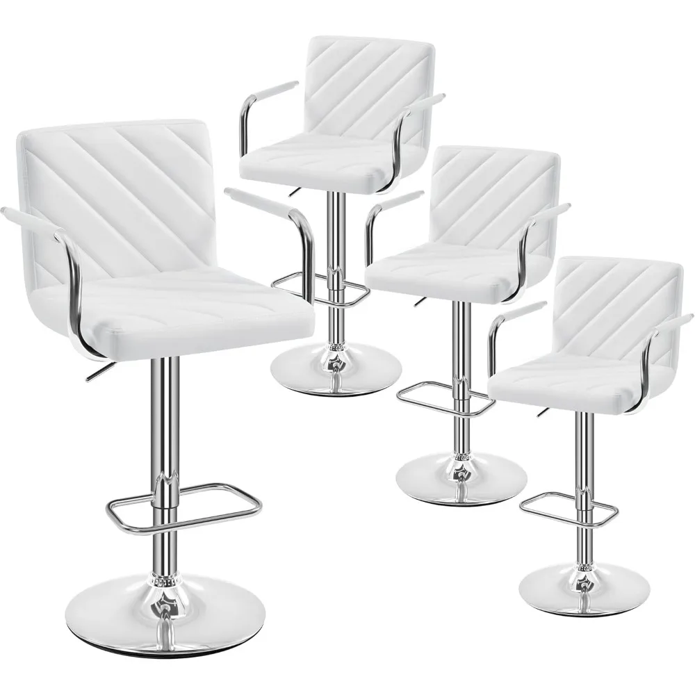 Bar Stools Set of 4 - Height Adjustable Swivel Counter Stools for Kitchen Island - Stylish White Bar Chairs with Backs
Bar Stools Set of 4 - Height Adjustable Swivel Counter Stools for Kitchen Island - Stylish White Bar Chairs with Backs