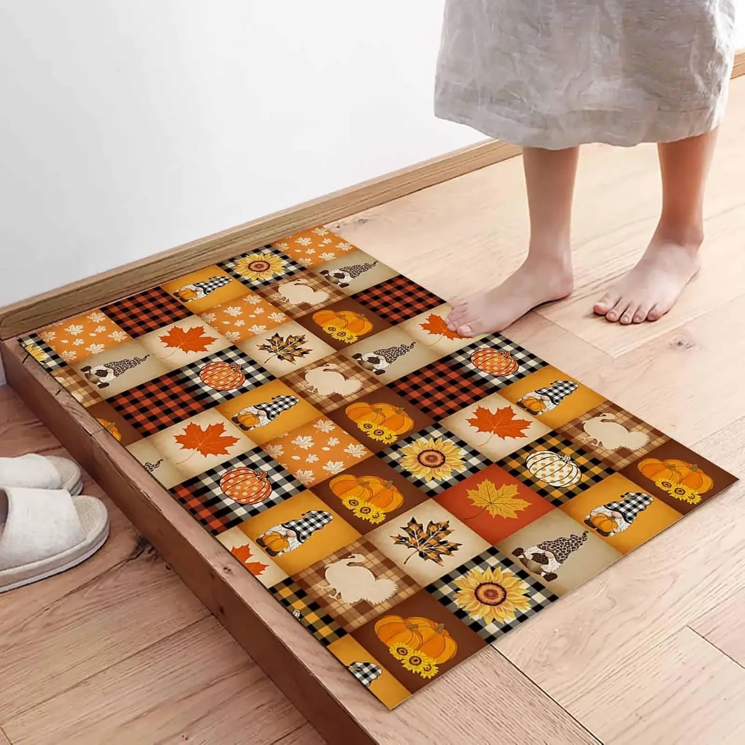 Fall Gnome Pumpkins Plaid Entrance Door Mat Thanksgiving Maple Leaf Welcome Floor Mat Living Room Balcony Hallway
Fall Gnome Pumpkins Plaid Entrance Door Mat Thanksgiving Maple Leaf Welcome Floor Mat Living Room Balcony Hallway