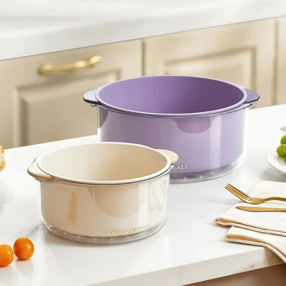 Двухслойная корзина для мытья овощей большой вместимости с ручкой, набор кухонных дуршлагов-мисок, штабелируемая конструкция, быстрое сливо воды
Двухслойная корзина для мытья овощей большой вместимости с ручкой, набор кухонных дуршлагов-мисок, штабелируемая конструкция, быстрое сливо воды