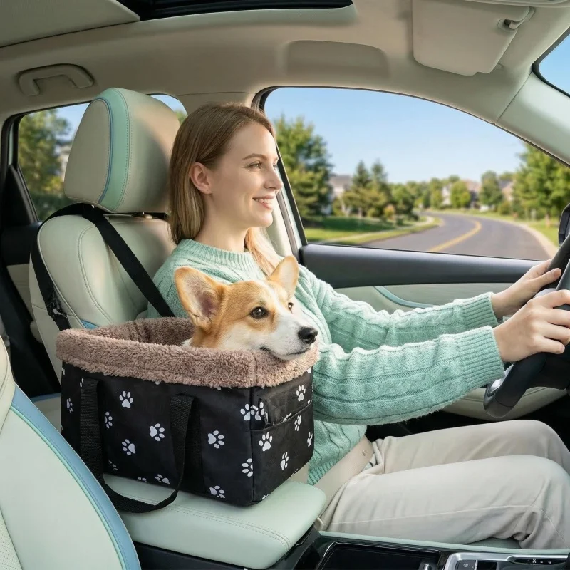 Soft Pet Bed Center Console Car Carrier Portable Safety Seat Classic Paw Print Design Travel Supplies for Small Dogs and Cats
Soft Pet Bed Center Console Car Carrier Portable Safety Seat Classic Paw Print Design Travel Supplies for Small Dogs and Cats