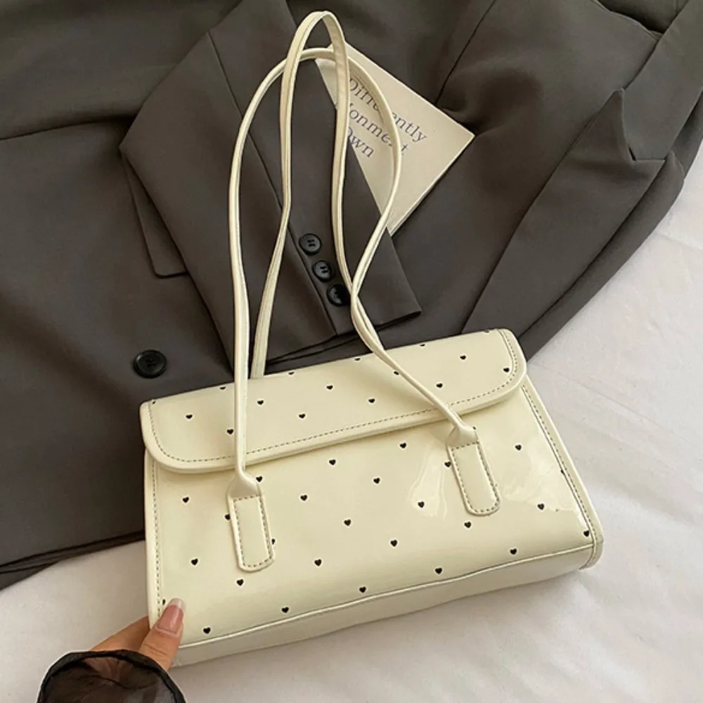 French Polka Dot Shoulder Bag Smooth Elegant Patent Leather Tote Bag Handbag Waterproof Oil Wax Leather Underarm Bag Outdoor
French Polka Dot Shoulder Bag Smooth Elegant Patent Leather Tote Bag Handbag Waterproof Oil Wax Leather Underarm Bag Outdoor