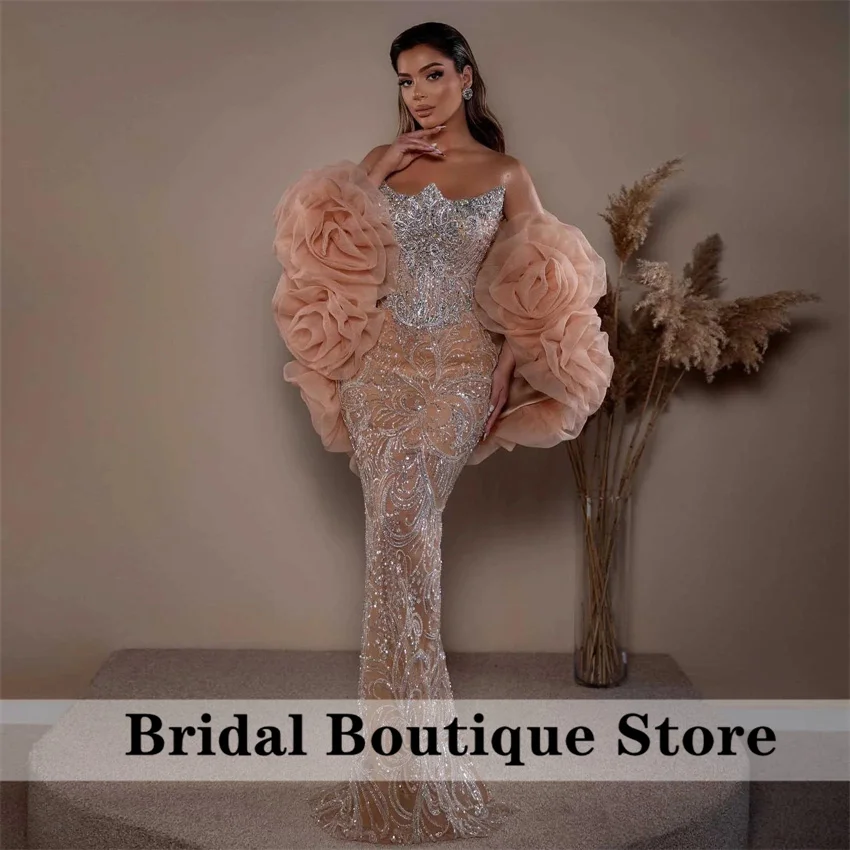 Elegant Beading Dubai Evening Dresses 2025 Ruffle Sleeves Crystals Wedding Party Gown فساتين سهرة Prom Dress Customized
Elegant Beading Dubai Evening Dresses 2025 Ruffle Sleeves Crystals Wedding Party Gown فساتين سهرة Prom Dress Customized