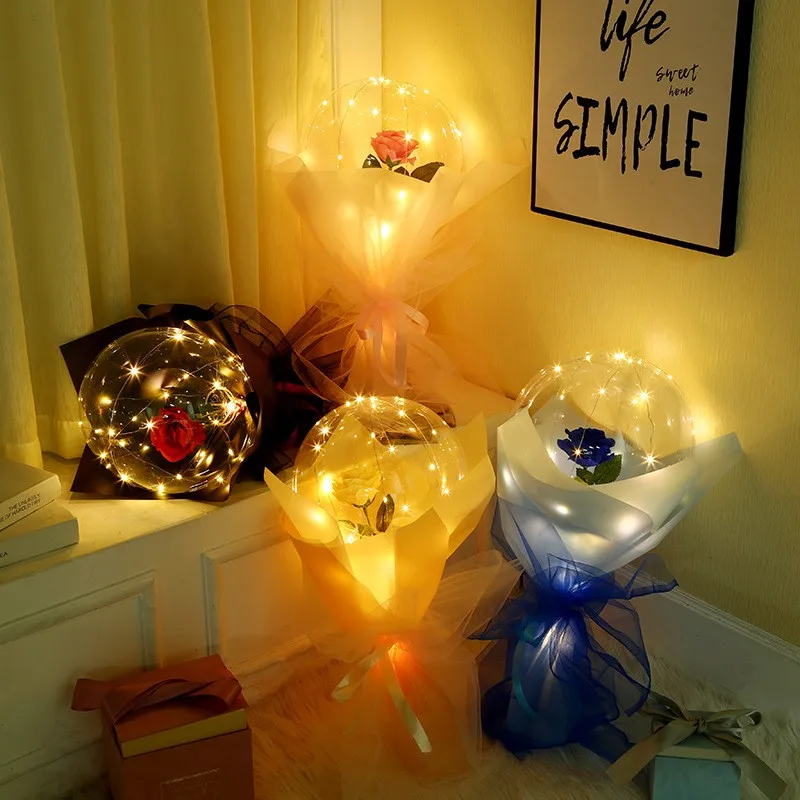 Led Glow Rose Balloon Wedding Fake Flowers Decoration Artificial Valentine's Day Flower Bouquet Festive Tulle Romantic Accessory 
Led Glow Rose Balloon Wedding Fake Flowers Decoration Artificial Valentine's Day Flower Bouquet Festive Tulle Romantic Accessory