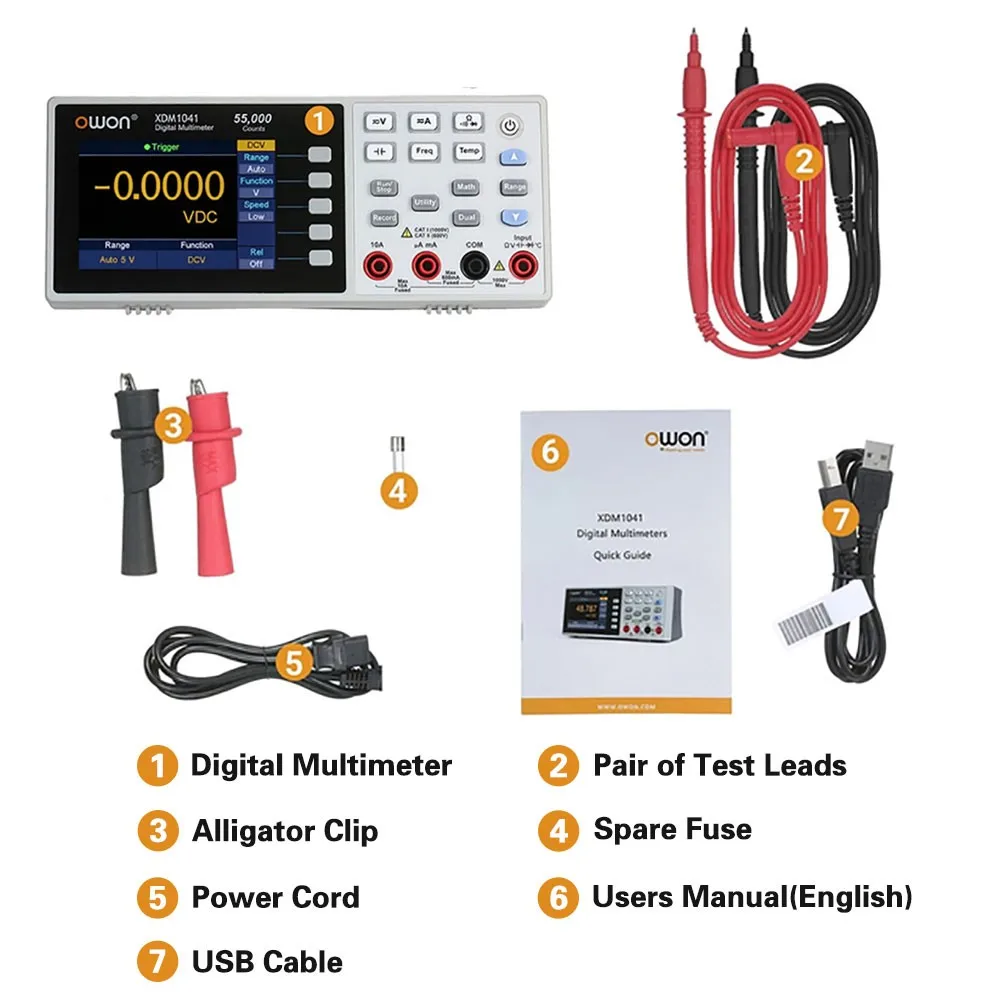 XDM1041 High-Accuracy Digital Multimeter 55000 Counts TRMS AC/DC Tester Voltmeter Desktop Multimeter
XDM1041 High-Accuracy Digital Multimeter 55000 Counts TRMS AC/DC Tester Voltmeter Desktop Multimeter
