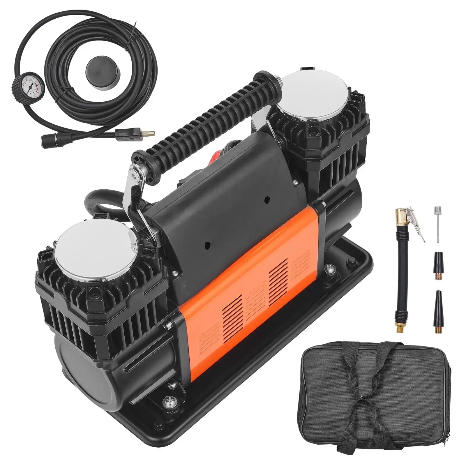 10.6CFM Portable Tire Inflator Dual-Cylinder Air Compressor 12V 150PSI
10.6CFM Portable Tire Inflator Dual-Cylinder Air Compressor 12V 150PSI