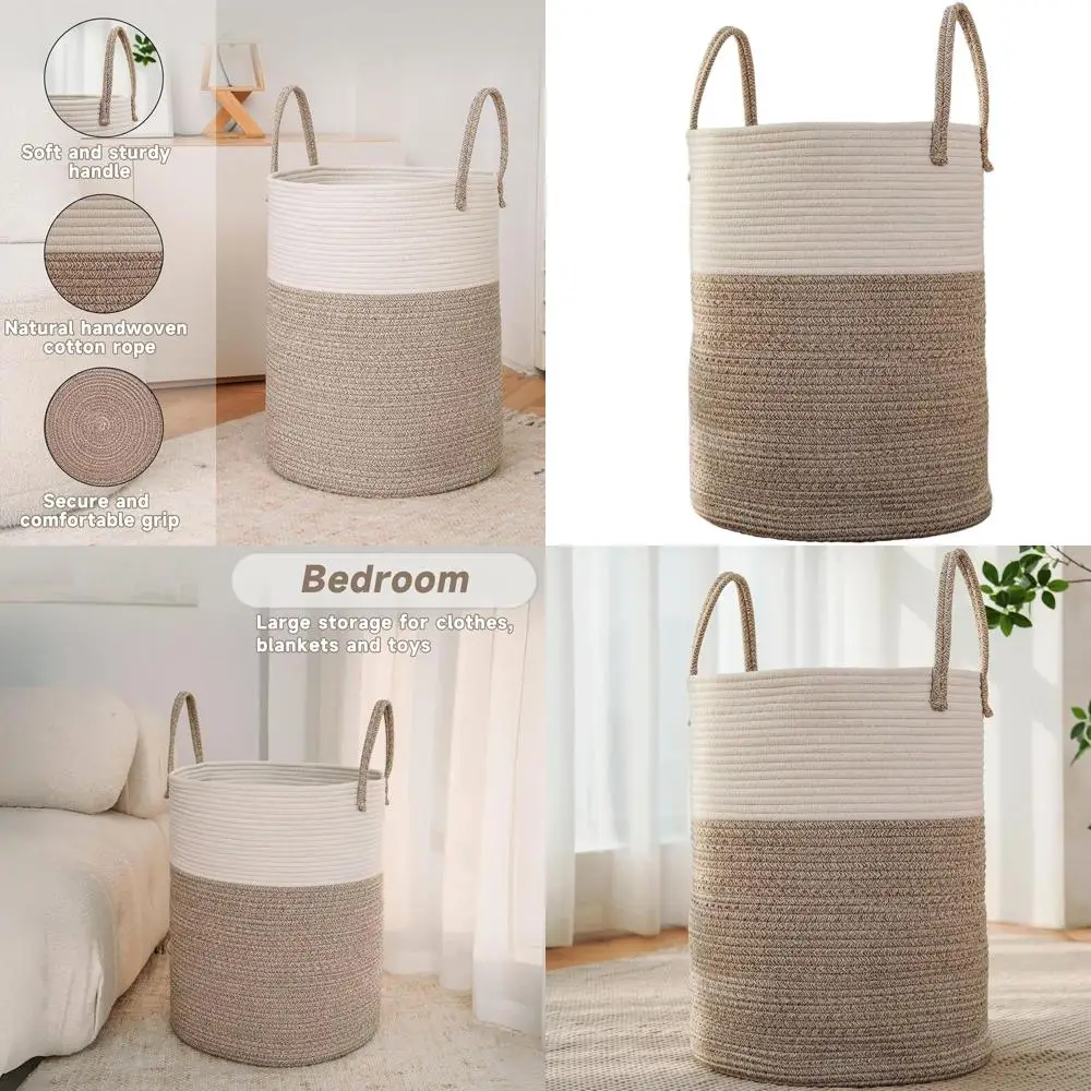 Корзина для белья из хлопчатобумажной веревки объемом 60 л, идеально подходит для одеял, игрушек и одежды — коричневый
Корзина для белья из хлопчатобумажной веревки объемом 60 л, идеально подходит для одеял, игрушек и одежды — коричневый