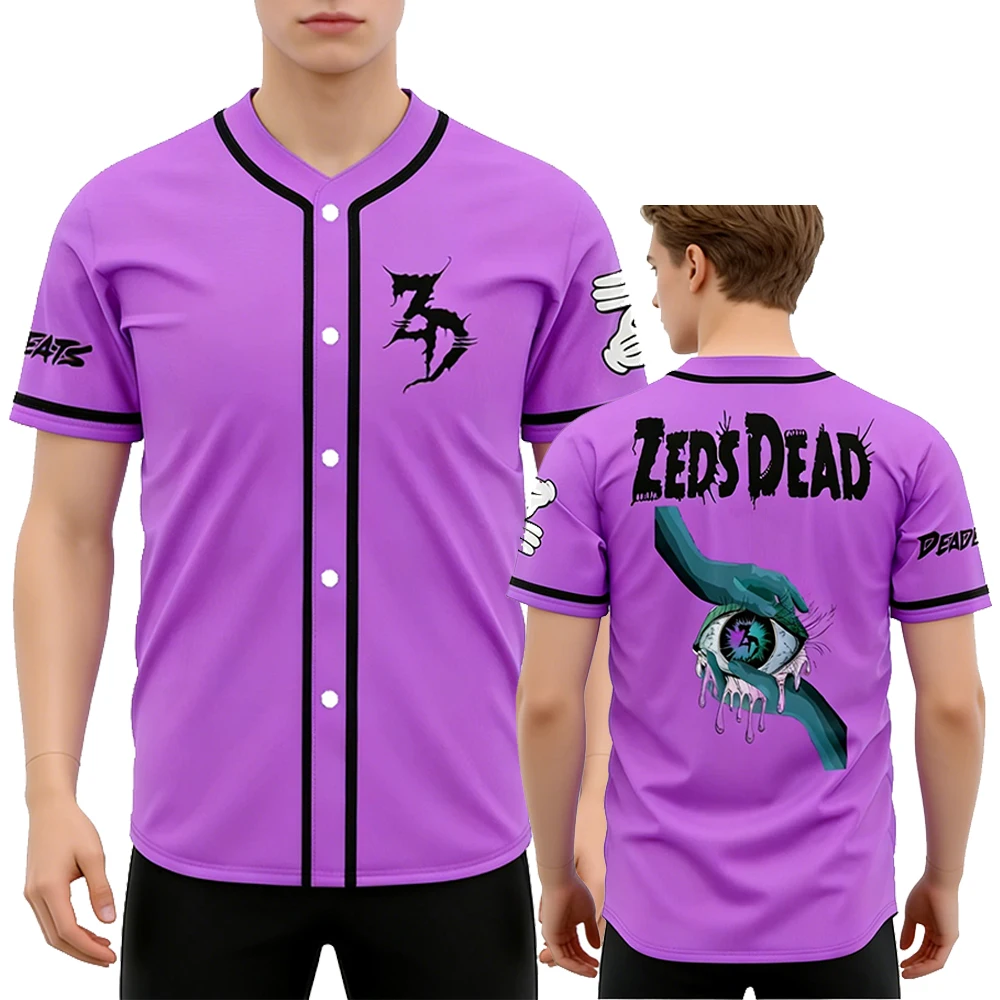 Zeds Dead Jac Purple Jersey Baseball Jacket Shirts V-Neck Short Sleeve Button-Down Tee Women Men Streetwear Tops
Zeds Dead Jac Purple Jersey Baseball Jacket Shirts V-Neck Short Sleeve Button-Down Tee Women Men Streetwear Tops