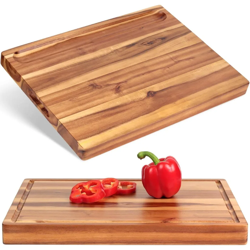 Acacia Wood Cutting Board (17x13x1.5in) and Wooden Butcher Block, Chopping Board - Reversible Multipurpose For Meat, Cheese Boar
Acacia Wood Cutting Board (17x13x1.5in) and Wooden Butcher Block, Chopping Board - Reversible Multipurpose For Meat, Cheese Boar