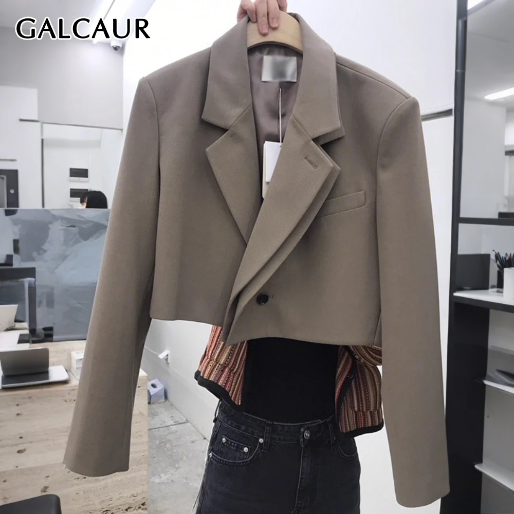 GALCAUR Solid Minimalist Jacket Female Lapel Long Sleeve Slimming Office Lady Women's Jackets Autumn Style Fashion New Clothing
GALCAUR Solid Minimalist Jacket Female Lapel Long Sleeve Slimming Office Lady Women's Jackets Autumn Style Fashion New Clothing