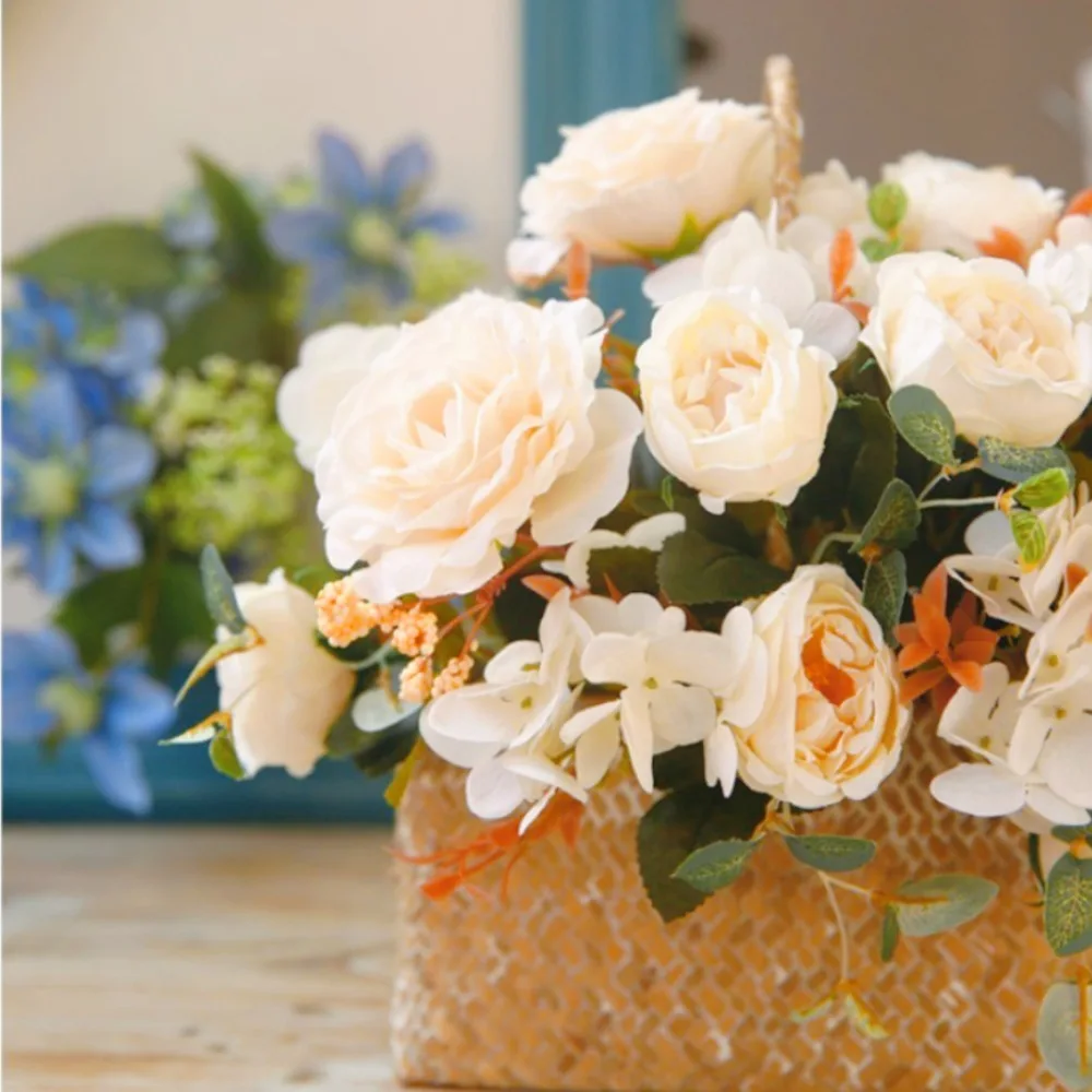 5pcs Vintage Artificial Peony Rose Hydrangea for Home Decoration Artificial Flowers Decoration for Wedding Bridal Bouquet
5pcs Vintage Artificial Peony Rose Hydrangea for Home Decoration Artificial Flowers Decoration for Wedding Bridal Bouquet