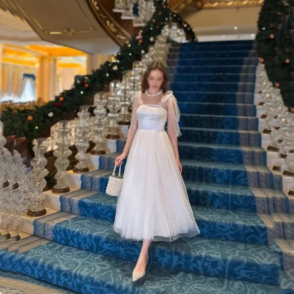 Evening Dress Woman Custom Made Elegant Party Dresses for Special Occasions Pearl A- Line Tea-Length Lace Prom Gown 2025
Evening Dress Woman Custom Made Elegant Party Dresses for Special Occasions Pearl A- Line Tea-Length Lace Prom Gown 2025