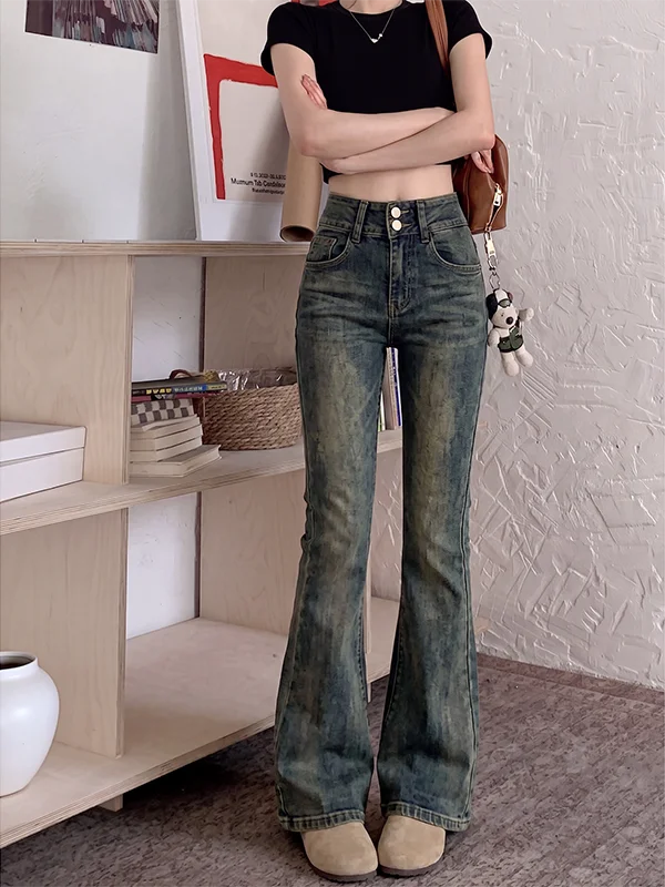 High Waist Tight Fitting Micro Flared Pants Double Buckle Fashionable Long Trousers Women's Summer Casual Straight Leg Trousers
High Waist Tight Fitting Micro Flared Pants Double Buckle Fashionable Long Trousers Women's Summer Casual Straight Leg Trousers