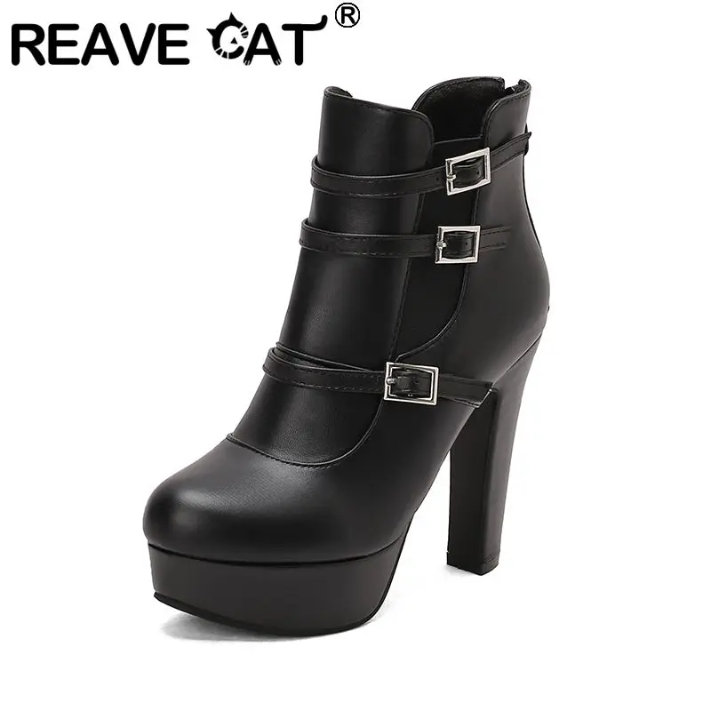 Брендовые женские ботильоны REAVE CAT с круглым носком на высоком каблуке 12 см, платформа 3,5 см, пряжки на молнии, большие размеры 48 49 50 US17 Sexy Bota 
Брендовые женские ботильоны REAVE CAT с круглым носком на высоком каблуке 12 см, платформа 3,5 см, пряжки на молнии, большие размеры 48 49 50 US17 Sexy Bota