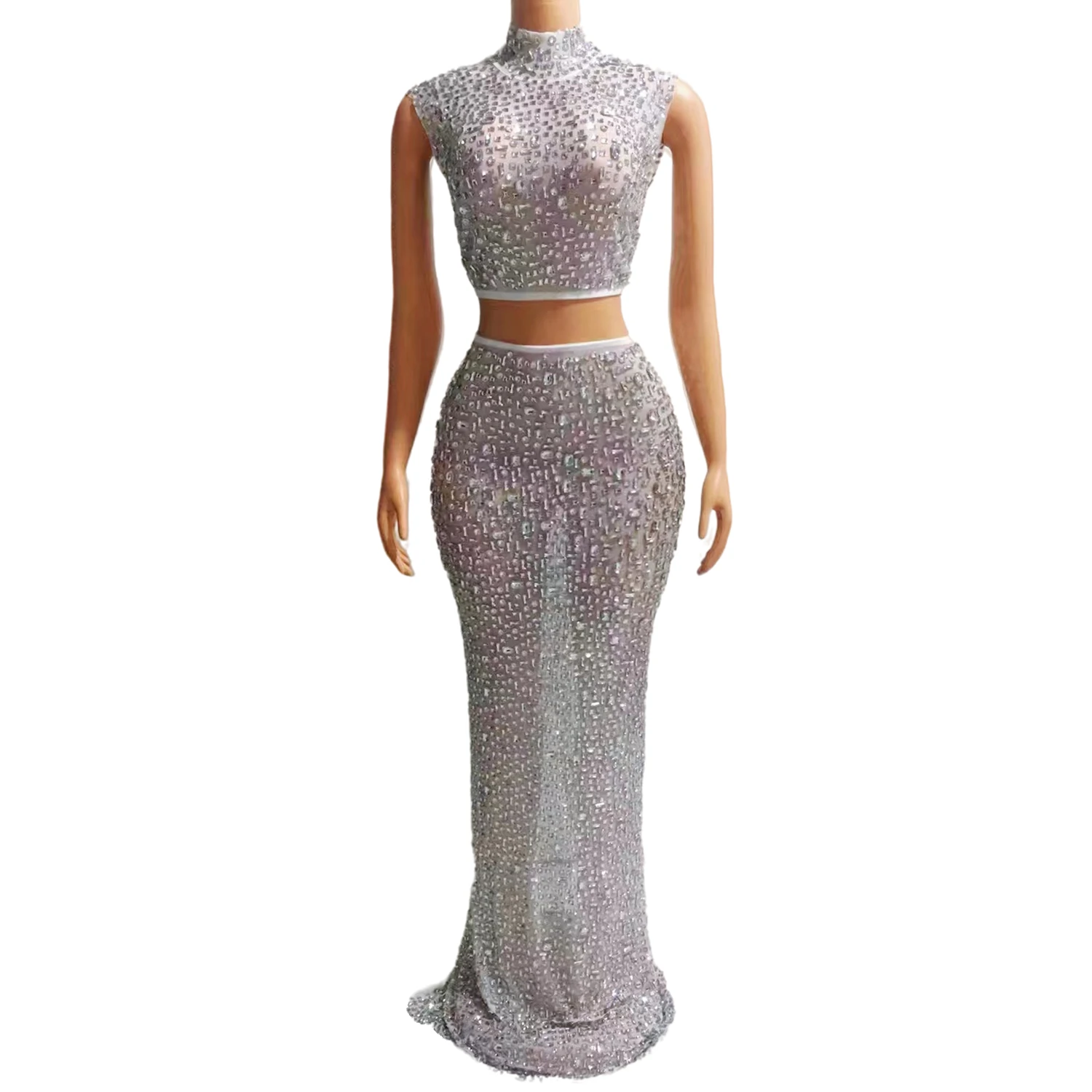 Shinny Rhinestones White Mesh Top Skirt Set Sexy Dance Wear Bar Dancer Show Prom Dress Birthday Celebrate Party Costume Outfit
Shinny Rhinestones White Mesh Top Skirt Set Sexy Dance Wear Bar Dancer Show Prom Dress Birthday Celebrate Party Costume Outfit