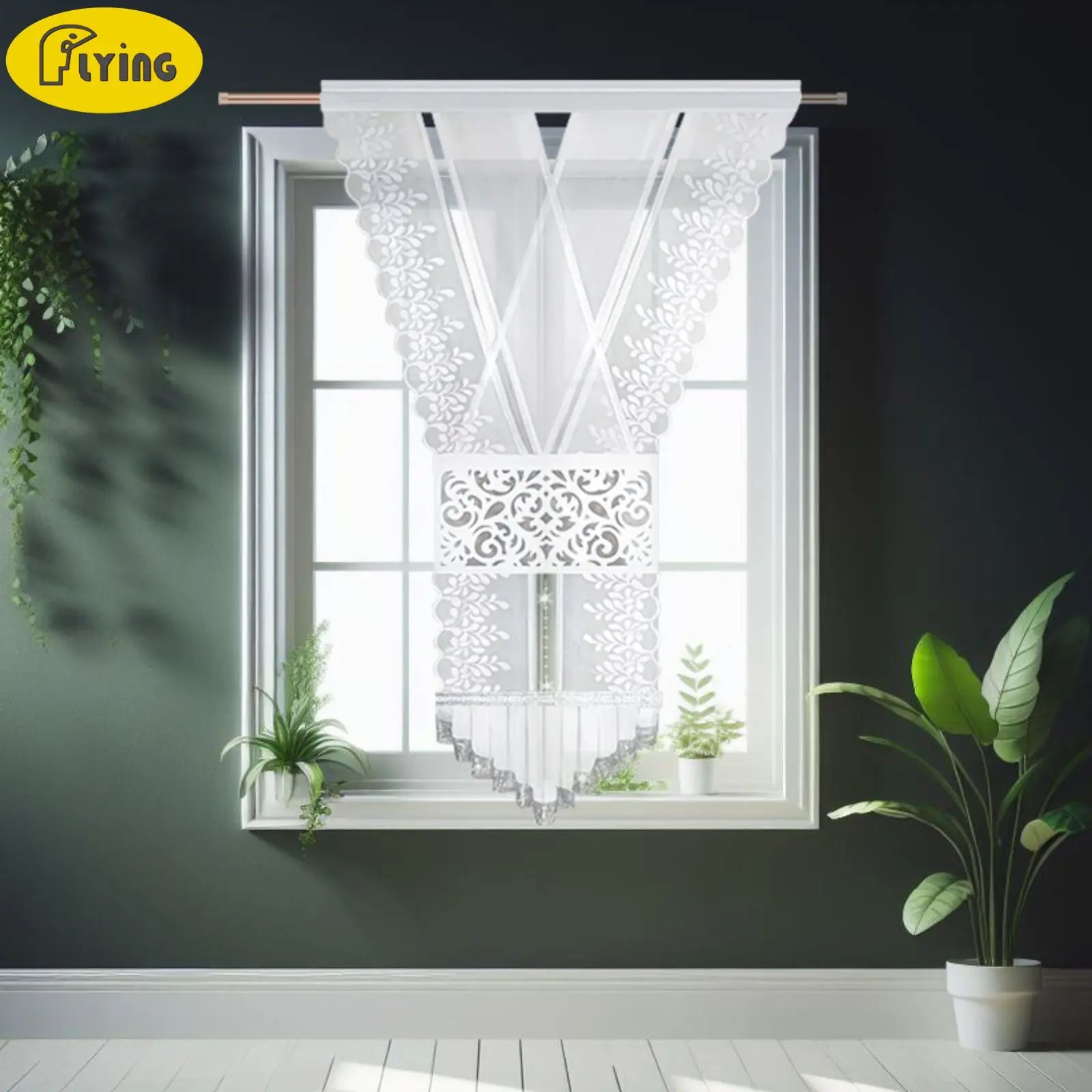 FLYING Sheer Curtain Panel Embroidered White Lace Silver Decoration Breathable Semi Transparent for Living Room 1pc 120x180cm
FLYING Sheer Curtain Panel Embroidered White Lace Silver Decoration Breathable Semi Transparent for Living Room 1pc 120x180cm