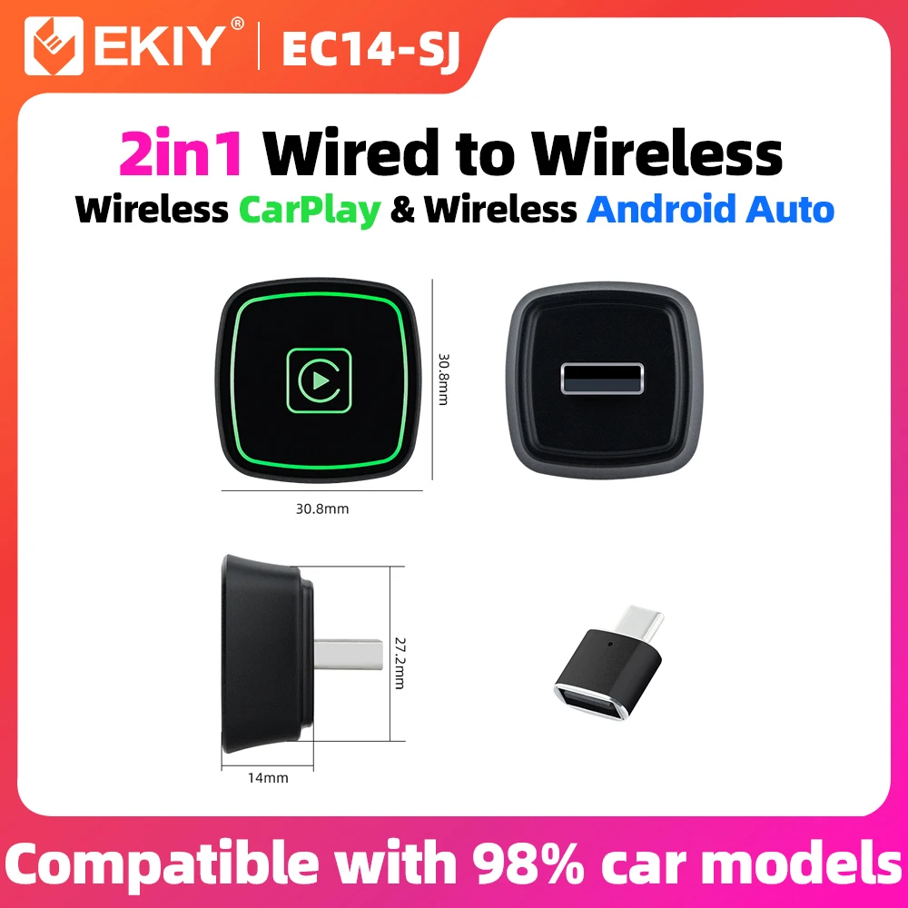 EKIY 2in1 AI Smart Box Беспроводной Android Auto адаптер Беспроводной CarPlay Dongle Автомобильные интеллектуальные системы для автомобиля с проводным CarPlay
EKIY 2in1 AI Smart Box Беспроводной Android Auto адаптер Беспроводной CarPlay Dongle Автомобильные интеллектуальные системы для автомобиля с проводным CarPlay