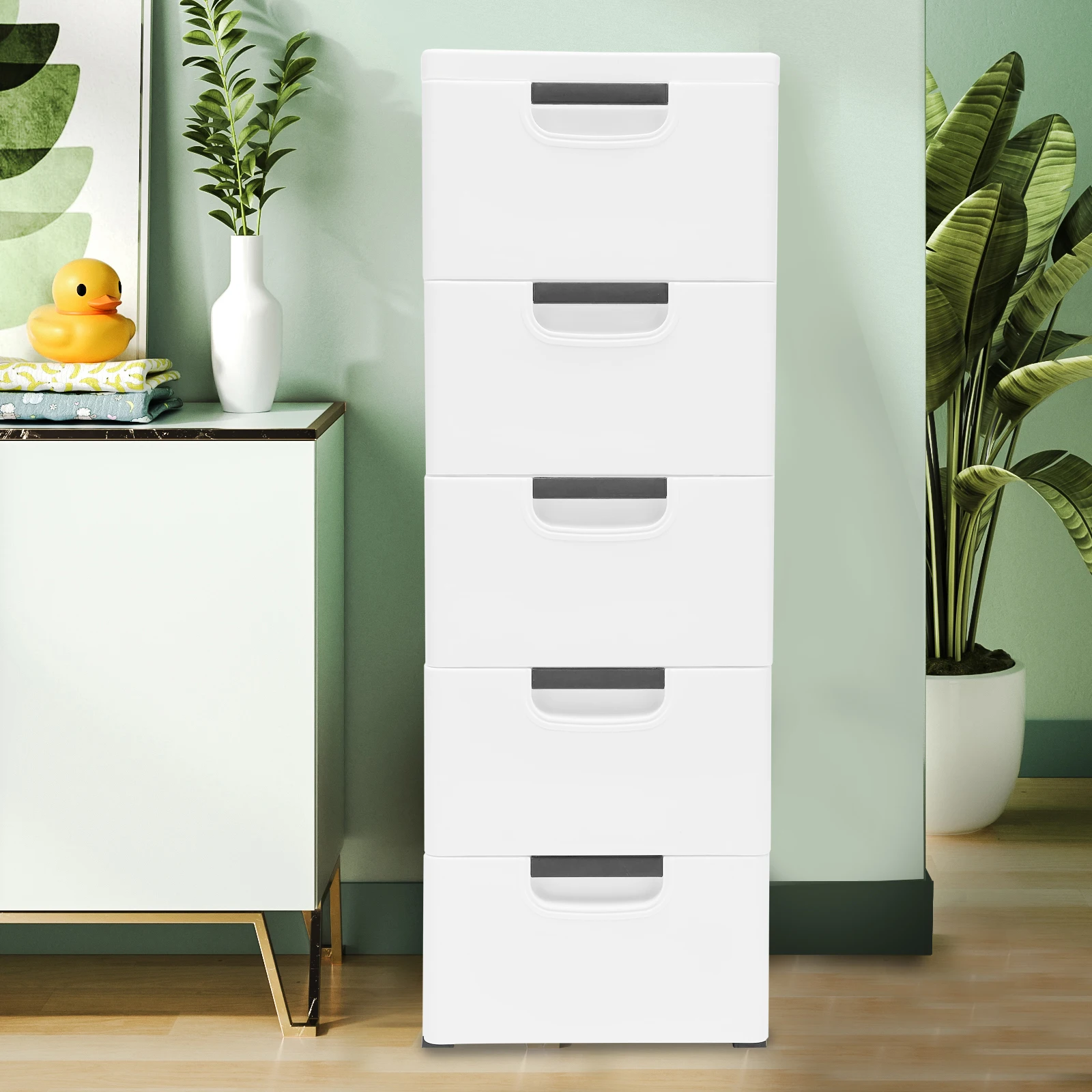 5 Tier Storage Cabinet, White Plastic Vertical Drawer Dresser for Bedroom Hallway Entryway Home Clothes Sundries Organizer
5 Tier Storage Cabinet, White Plastic Vertical Drawer Dresser for Bedroom Hallway Entryway Home Clothes Sundries Organizer