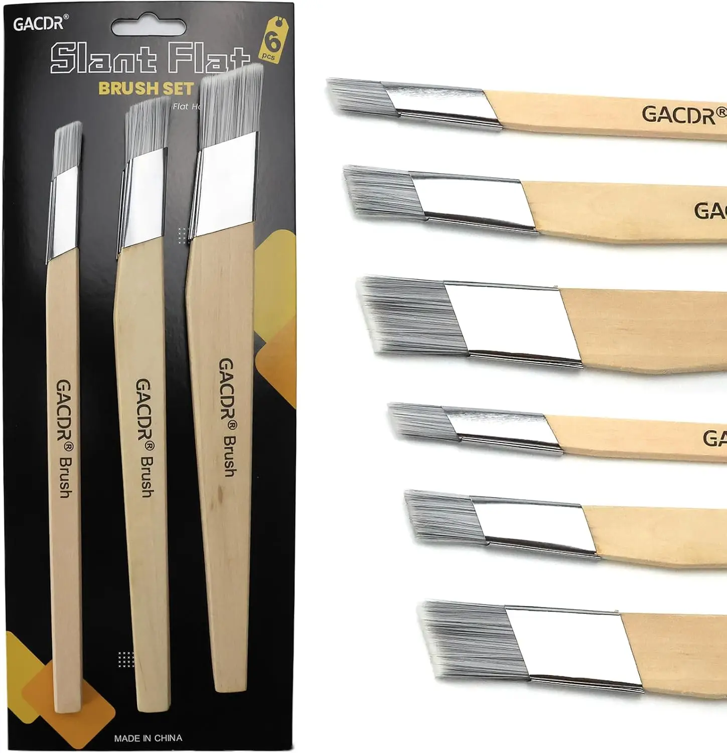 Angled Paint Brushes Set of 6 for Cutting In Trim and Edging with 0.5 0.75 and 1 Inch Sizes
Angled Paint Brushes Set of 6 for Cutting In Trim and Edging with 0.5 0.75 and 1 Inch Sizes