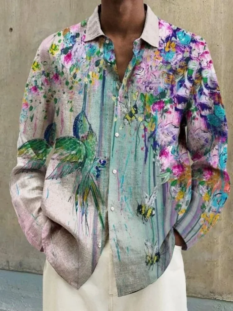Men's Vibrant Artistic Print Autumn Shirt Casual Gatherings Colorful Floral & Wildlife 2025 Button-down Stylish Long Sleeve Top
Men's Vibrant Artistic Print Autumn Shirt Casual Gatherings Colorful Floral & Wildlife 2025 Button-down Stylish Long Sleeve Top