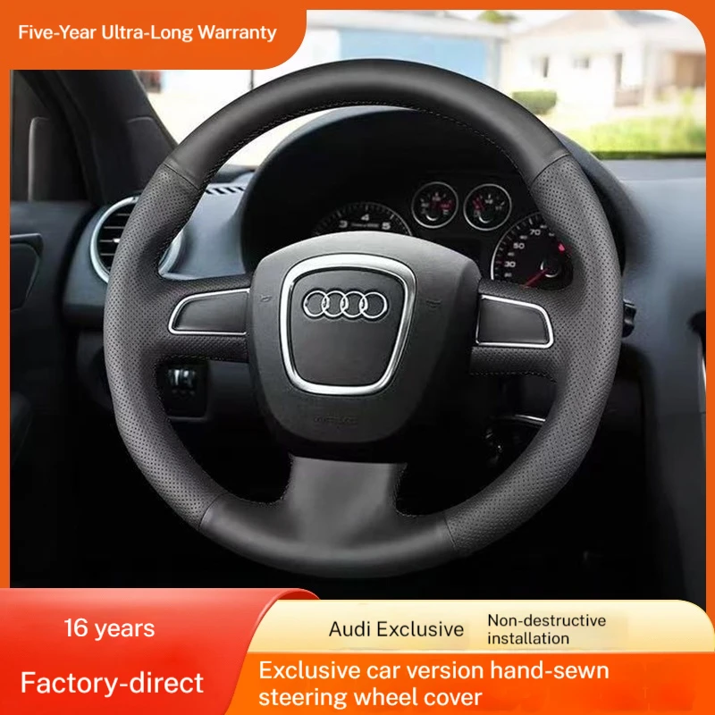 Special hand-stitched steering wheel cover for Audi 2008 S4, A4, A5, S6, and 2010 S5, A6 (customized for specific models)
Special hand-stitched steering wheel cover for Audi 2008 S4, A4, A5, S6, and 2010 S5, A6 (customized for specific models)
