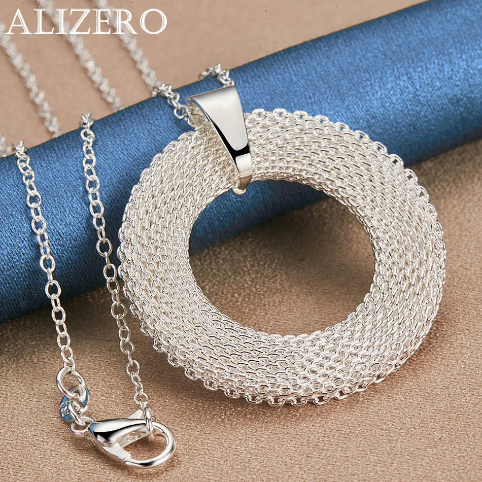 ALIZERO 925 Sterling Silver Woven Circle Pendant Necklace 16-30 inch Chain Wedding Party Gift Men Women Fashion Jewelry
ALIZERO 925 Sterling Silver Woven Circle Pendant Necklace 16-30 inch Chain Wedding Party Gift Men Women Fashion Jewelry