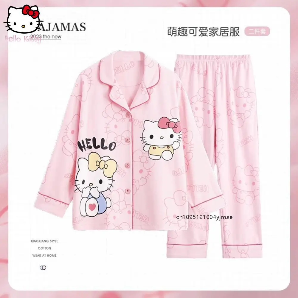 Детский пижамный комплект Kawaii Cinnamoroll Kuromi из 2 предметов Sanrio с мультяшными лацканами и длинными рукавами, модная повседневная свободная милая домашняя одежда для девочек
Детский пижамный комплект Kawaii Cinnamoroll Kuromi из 2 предметов Sanrio с мультяшными лацканами и длинными рукавами, модная повседневная свободная милая домашняя одежда для девочек