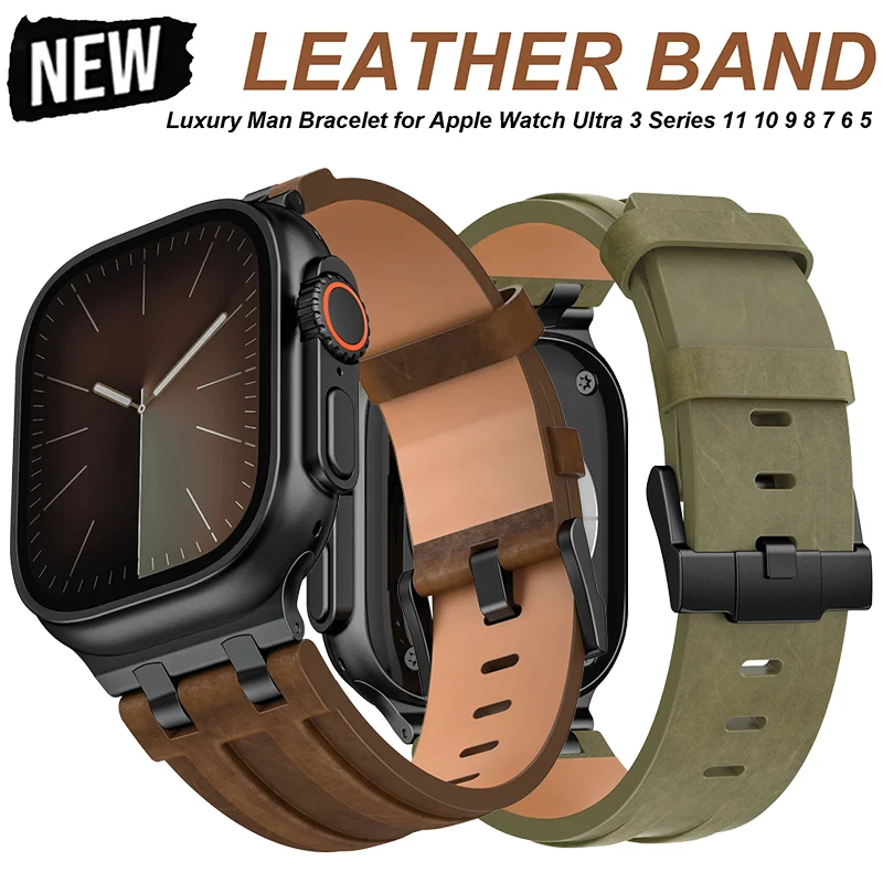 Men's Style Strap for Apple Watch Band 49mm 46mm 45mm 44mm 42mm Leather Bracelet for IWatch Ultra 3 Series 11 10 9 8 7 6 5 4 Se3
Men's Style Strap for Apple Watch Band 49mm 46mm 45mm 44mm 42mm Leather Bracelet for IWatch Ultra 3 Series 11 10 9 8 7 6 5 4 Se3