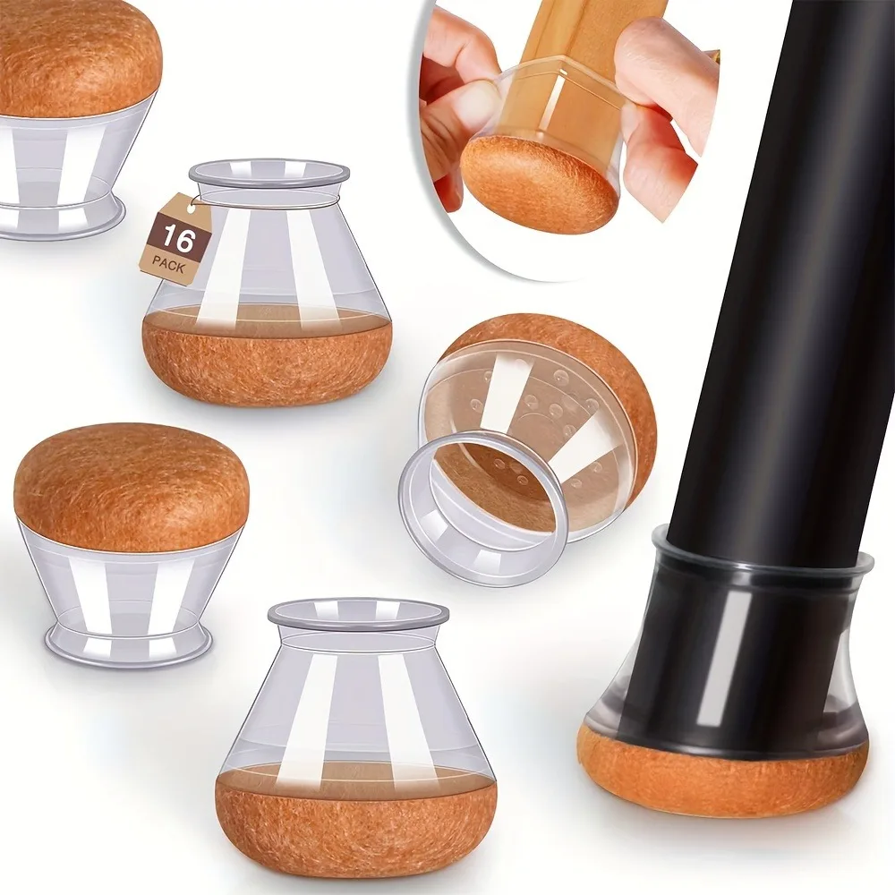16Pcs Chair Leg Floor Protectors for Hardwood Floors Felt Furniture Pads Silicone Caps Reduce Noise
16Pcs Chair Leg Floor Protectors for Hardwood Floors Felt Furniture Pads Silicone Caps Reduce Noise