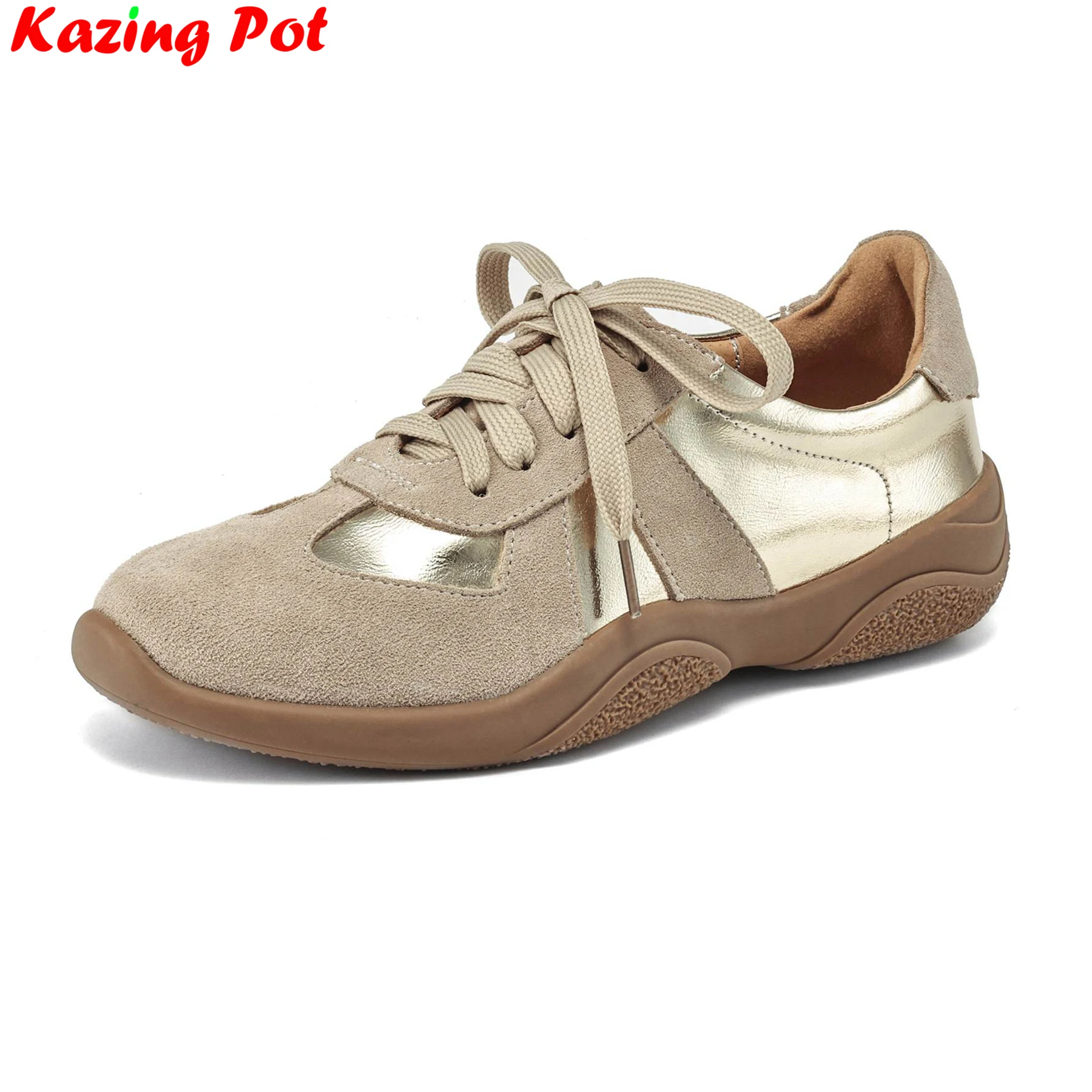 Krazing Pot, брендовая повседневная обувь из коровьей кожи на шнуровке, весенне-осенние кроссовки на платформе, элегантные студенческие женские вулканизированные туфли на танкетке
Krazing Pot, брендовая повседневная обувь из коровьей кожи на шнуровке, весенне-осенние кроссовки на платформе, элегантные студенческие женские вулканизированные туфли на танкетке