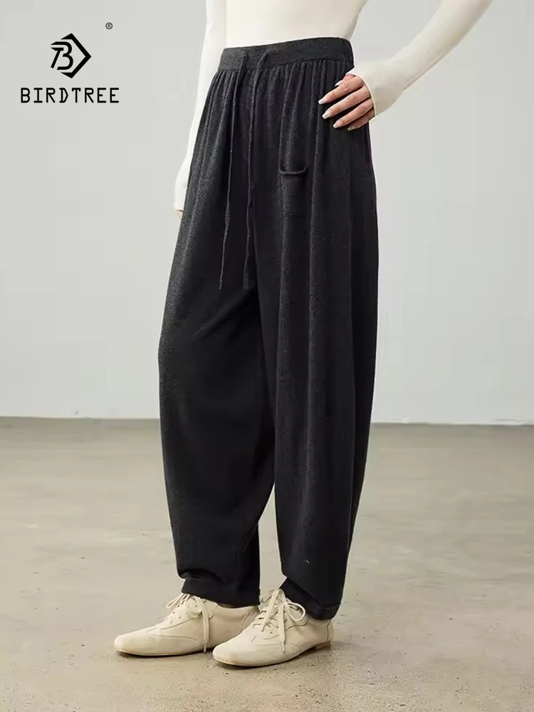 Birdtree-100% Sheep Wool Knited Drawstring Pants, Elastic Waist Pocket, Women Commute Lantern Trousers, 2026 Spring New B62201CC
Birdtree-100% Sheep Wool Knited Drawstring Pants, Elastic Waist Pocket, Women Commute Lantern Trousers, 2026 Spring New B62201CC