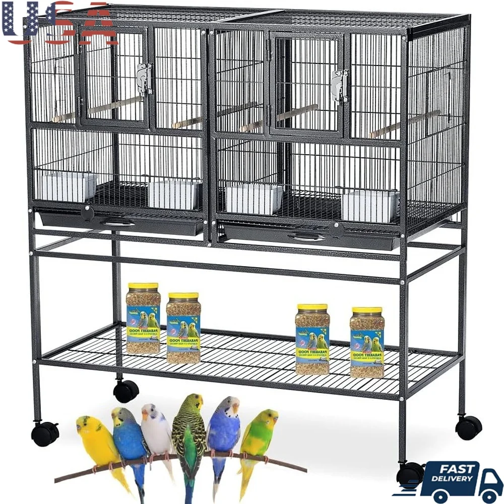 Deluxe Metal Double Breeding Cage with Center Divider Rolling Stand Side Nest Doors Perfect Small Birds Easy Clean Design
Deluxe Metal Double Breeding Cage with Center Divider Rolling Stand Side Nest Doors Perfect Small Birds Easy Clean Design