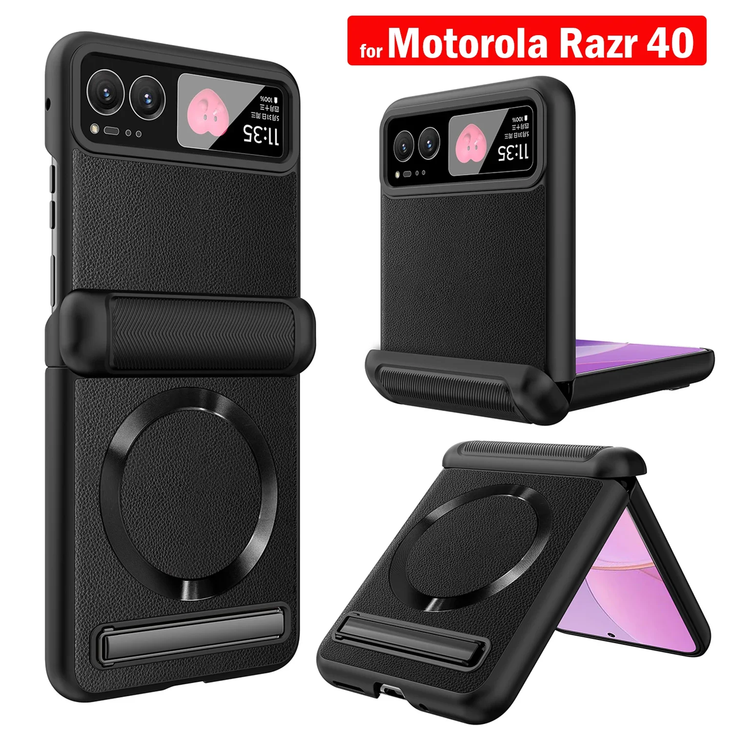 Складной чехол с петлями для Motorola Moto Razr 40, чехол для маленького экрана, стеклянная подставка, кожаный чехол с полной защитой для Magsafe
Складной чехол с петлями для Motorola Moto Razr 40, чехол для маленького экрана, стеклянная подставка, кожаный чехол с полной защитой для Magsafe