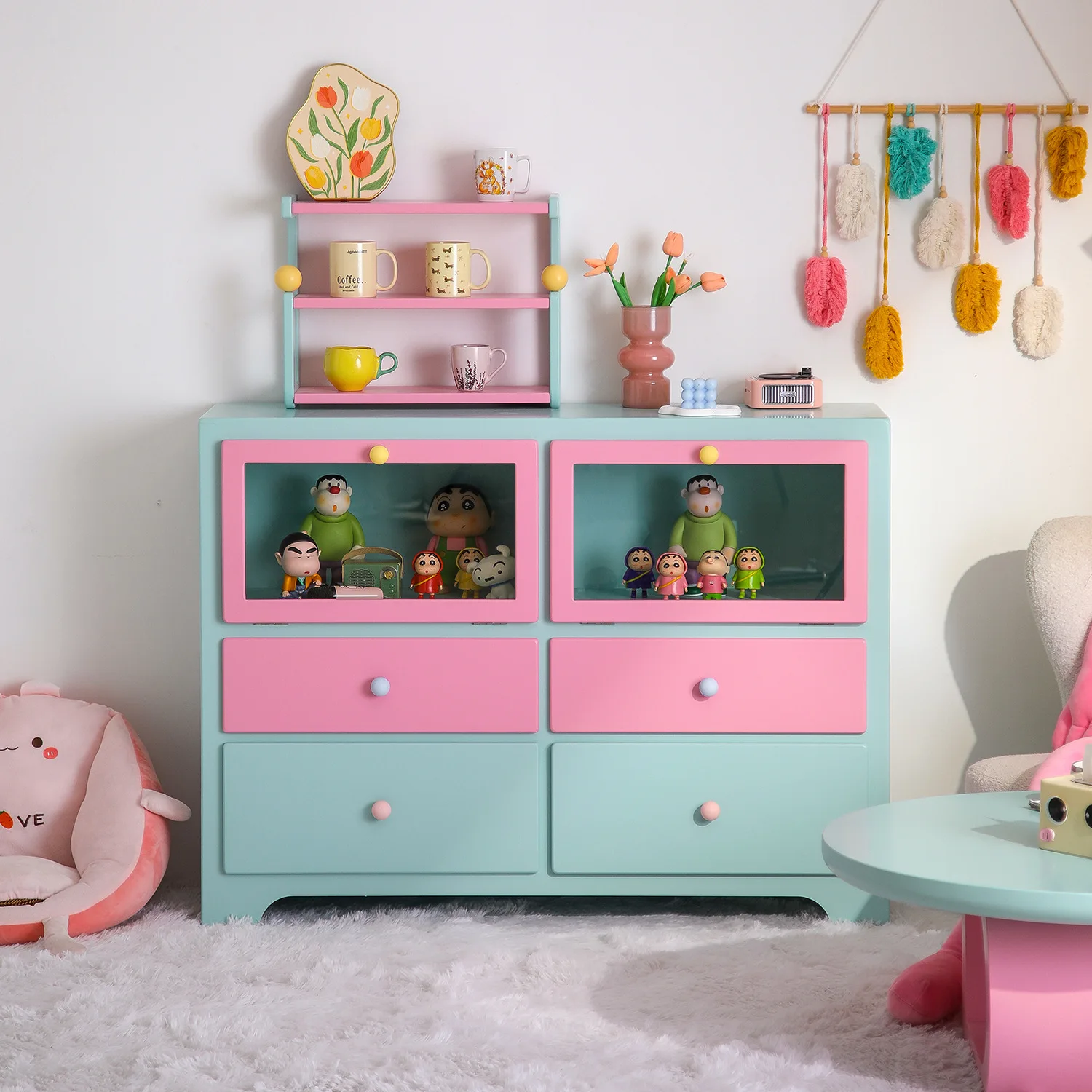 Internet celebrity cream style dining side cabinet modern simple living room partition locker color porch storage cabinet 
Internet celebrity cream style dining side cabinet modern simple living room partition locker color porch storage cabinet