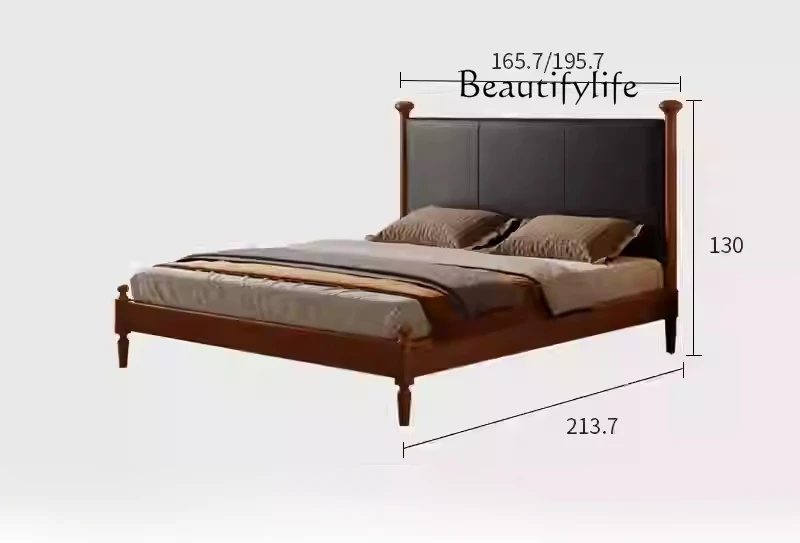 Medieval style solid wood bed master bedroom modern simple double bed French retro style cherry wood
Medieval style solid wood bed master bedroom modern simple double bed French retro style cherry wood