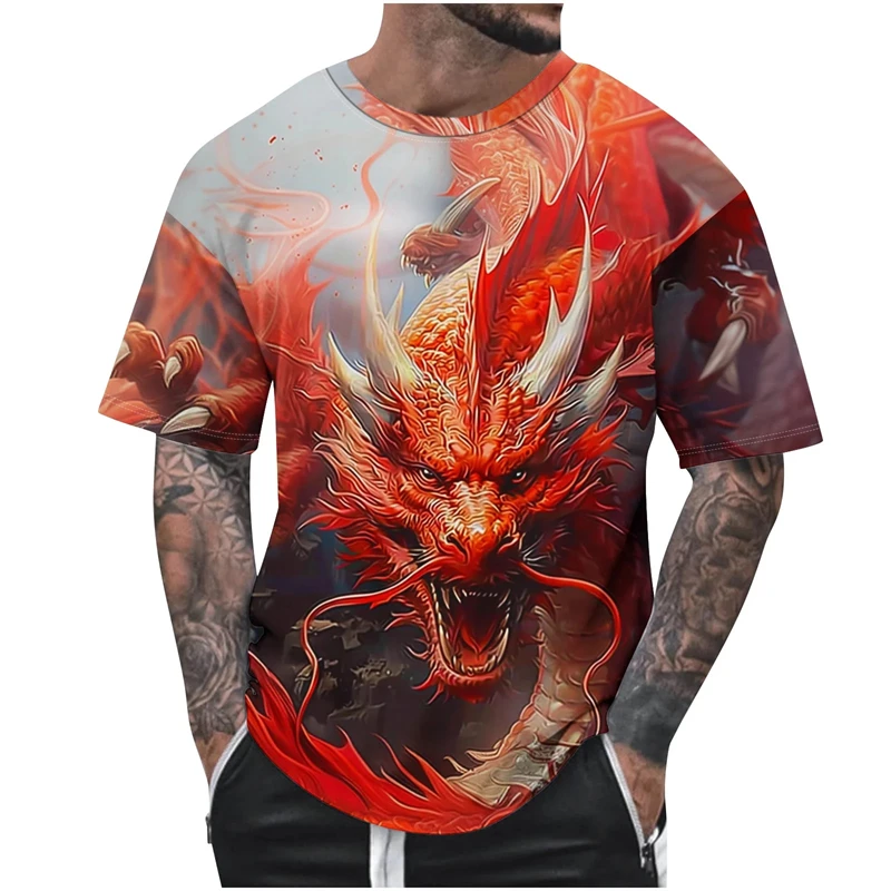 Cool Oriental Dragon T-shirt Men's Clothing O Neck Regular Tees Tops 3D Print Unique Design Casual Fashion Street Trend T Shirts
Cool Oriental Dragon T-shirt Men's Clothing O Neck Regular Tees Tops 3D Print Unique Design Casual Fashion Street Trend T Shirts