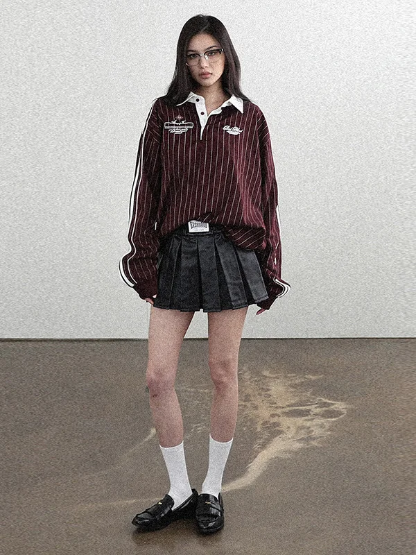 Повседневный топ в полоску с длинным воротником-стойкой American Sle College Wind для женщин, весенний сезон, смесь хлопка
Повседневный топ в полоску с длинным воротником-стойкой American Sle College Wind для женщин, весенний сезон, смесь хлопка