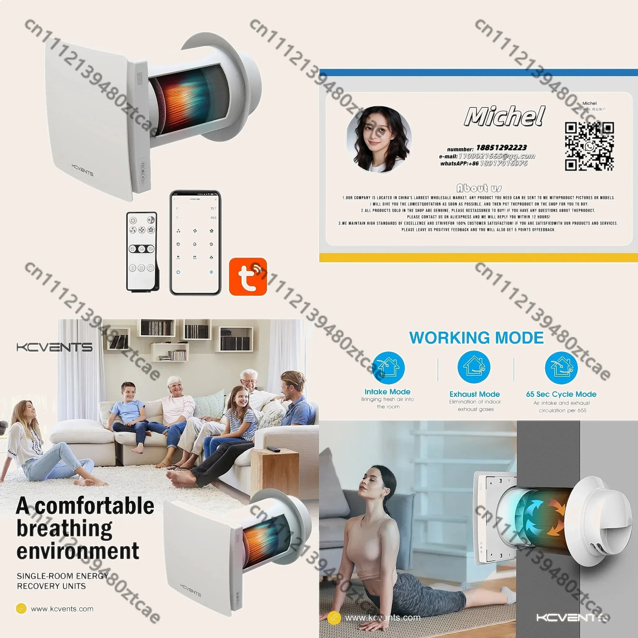 Wall Mounted Heat Recovery Ventilation System Tuya WiFi Smart Control
Wall Mounted Heat Recovery Ventilation System Tuya WiFi Smart Control