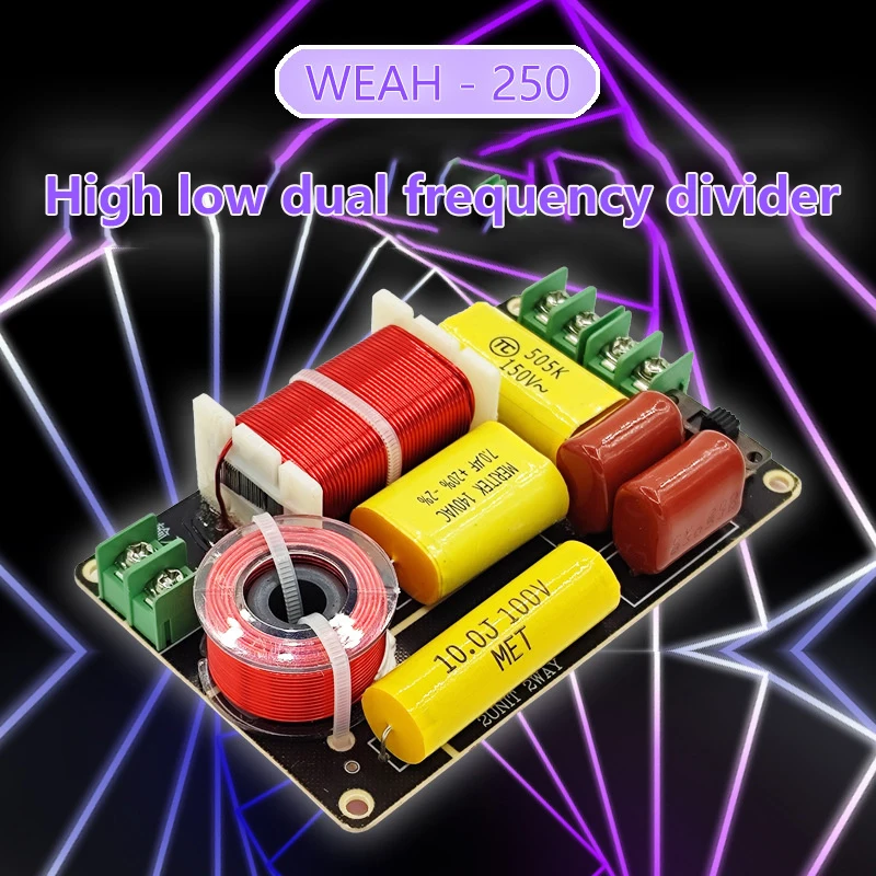250W 2 Way Audio Frequency Divider 2750/2800Hz Speaker Circuit Board Tweeter Bass Crossover Filter Enhancing Sound Quality
250W 2 Way Audio Frequency Divider 2750/2800Hz Speaker Circuit Board Tweeter Bass Crossover Filter Enhancing Sound Quality