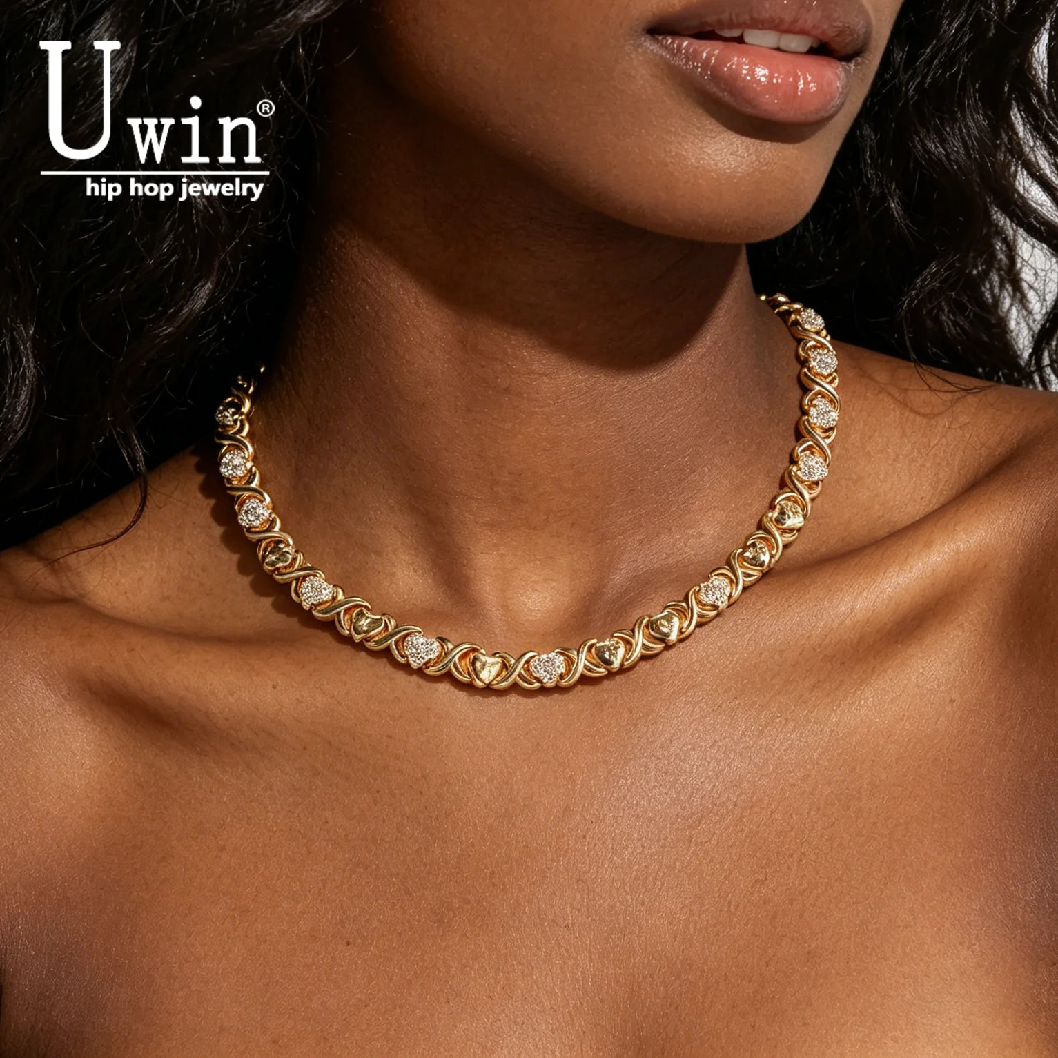 Uwin Iced CZ Heart XO Link Polished Chain Micro Paved Cubic Zirconia Luxury Female Gift HipHop Jewelry
Uwin Iced CZ Heart XO Link Polished Chain Micro Paved Cubic Zirconia Luxury Female Gift HipHop Jewelry