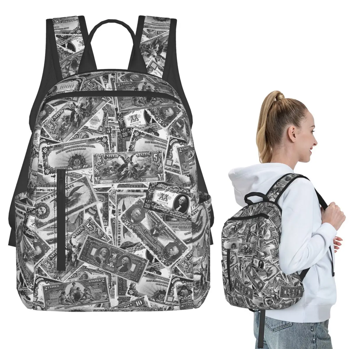 Black White Money Dollar Pattern Backpack Student BookBag Kids School Bag Computer Shoulder Bags Boys Girls
Black White Money Dollar Pattern Backpack Student BookBag Kids School Bag Computer Shoulder Bags Boys Girls