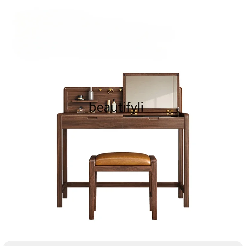 V New Chinese Style Dressing Table Solid Wood Light Luxury High-Grade Black Walnut Color Bedroom Dresser
V New Chinese Style Dressing Table Solid Wood Light Luxury High-Grade Black Walnut Color Bedroom Dresser