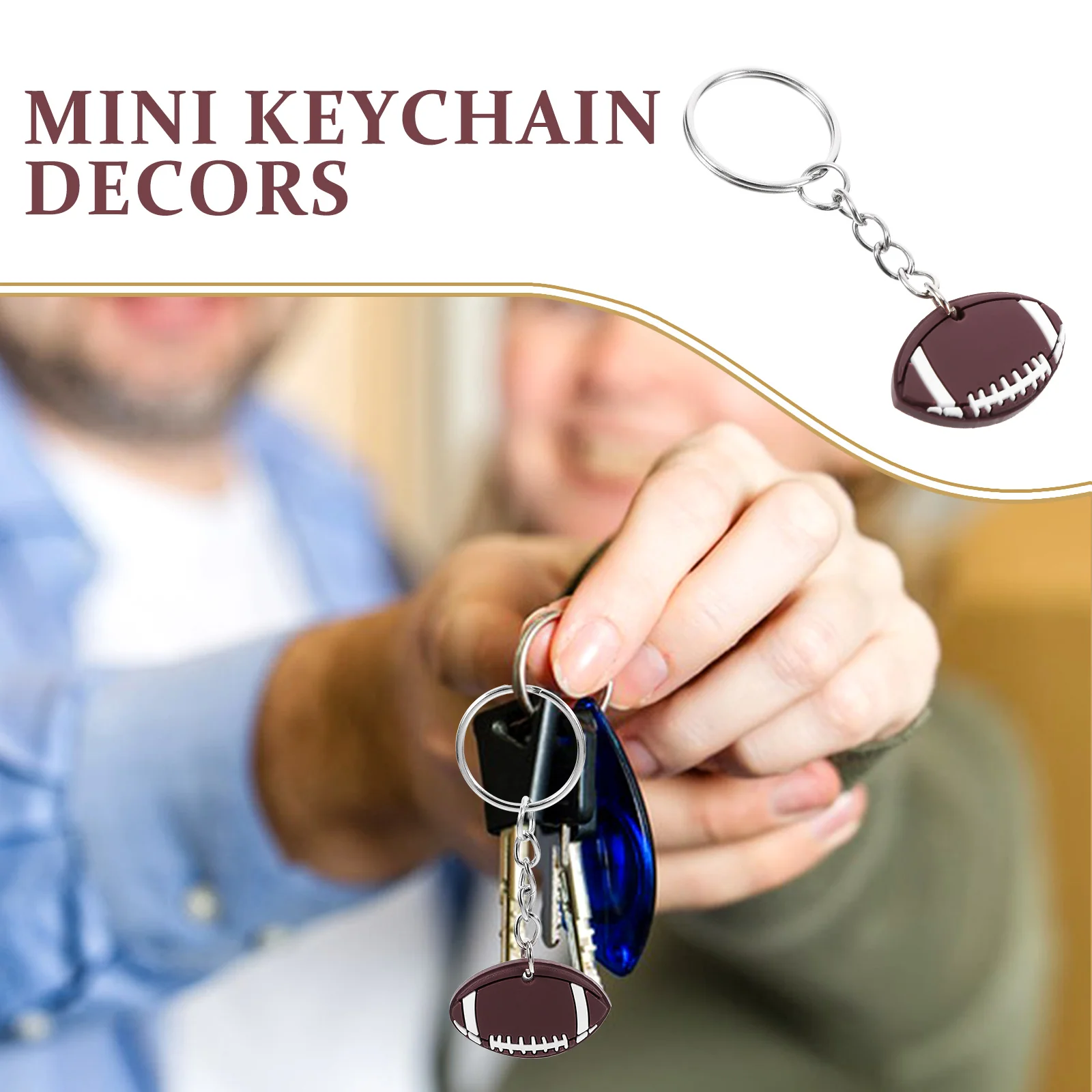 10pcs Rugby Keychain PVC Compact Adorable Decorative Hanging Key Chain Pendant for School Bags Backpacks DIY Supplies
10pcs Rugby Keychain PVC Compact Adorable Decorative Hanging Key Chain Pendant for School Bags Backpacks DIY Supplies